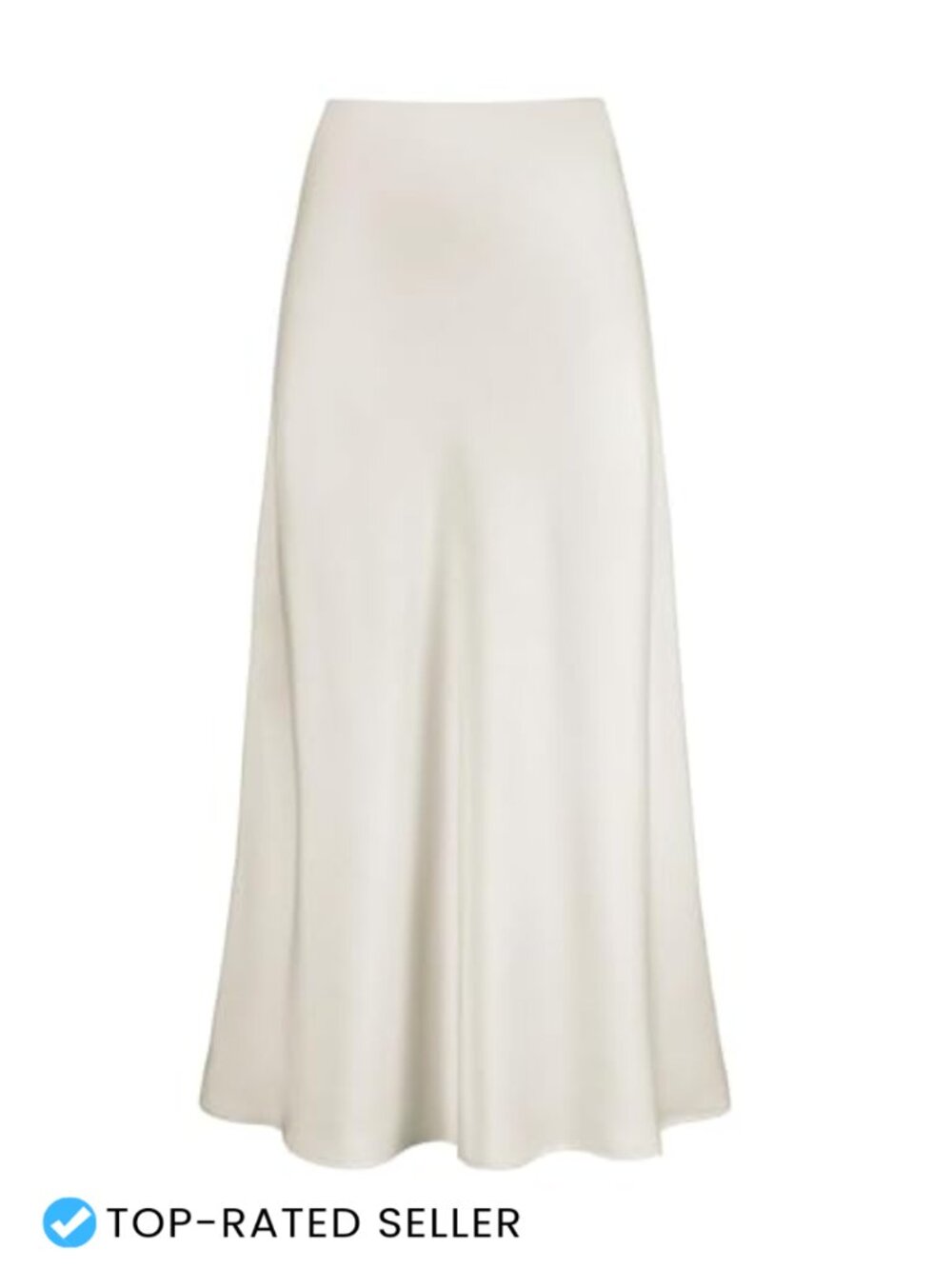 Satin High Waist Maxi Skirt with Elastic Waistband - A-Line Long Skirt